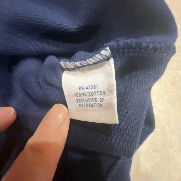 Polo Ralph Lauren Hoodie Men's LARGE Navy Lightweight Cotton Pullover Hoodie - Picture 5 of 9